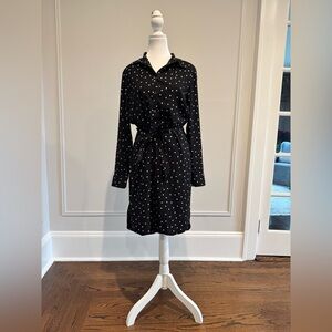 Ann Taylor Black Polka Dot knee length dress